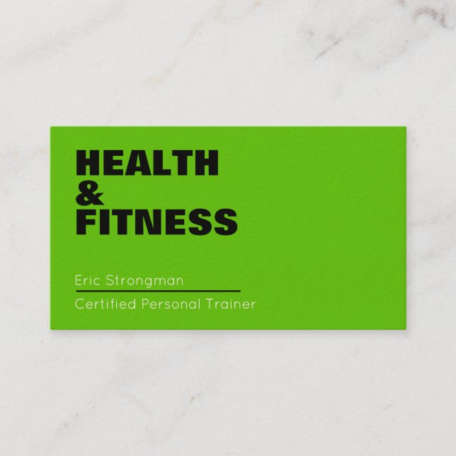 Giant bold text cover fit edition business card (Front)