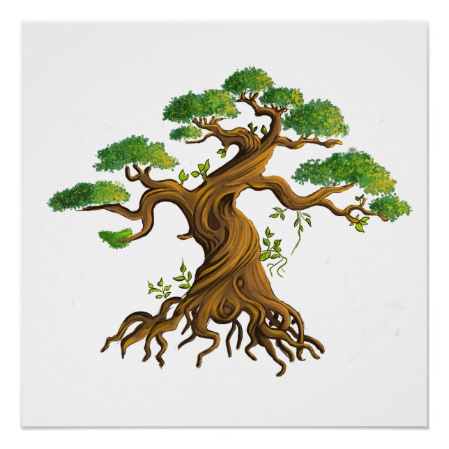 Giant Bonsai in color drawing Poster (Front)