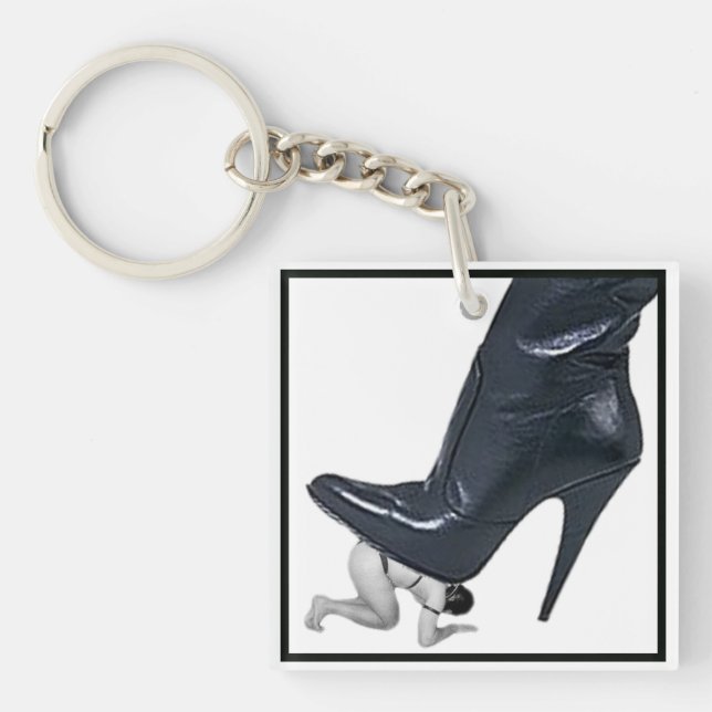 Giant Boot Art - slave stomp Key Ring (Front)