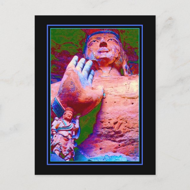 Giant Buddha in the Yungang Caves China Postcard (Front)