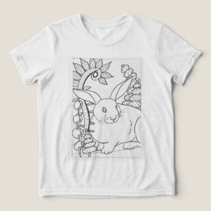 Giant bunny rabbit to colour Tri-Blend shirt