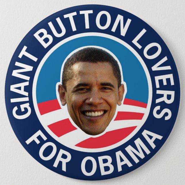 Giant Button Lovers for Obama (Front)