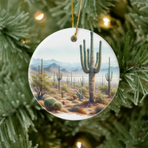 Giant Cacti of Saguaro National Park Ceramic Tree Decoration