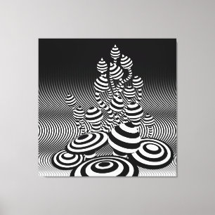 Giant Canvas Black & White Magic Mushrooms 1m sq.
