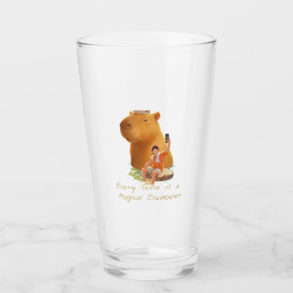 Giant Capybara – Hot Spring Illustration Glass