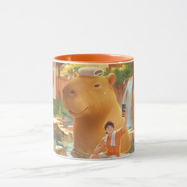 Giant Capybara – Hot Spring Illustration Mug (Center)