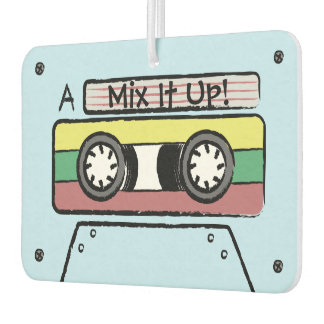 Giant Cartoon Hand Drawn Cassette Tape (A&B -Blue) Car Air Freshener