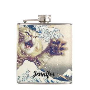 Giant Cat Wave – The Great Wave off Kanagawa       Hip Flask