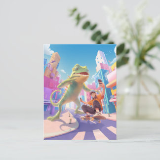 Giant Chameleon – City Illustration Postcard