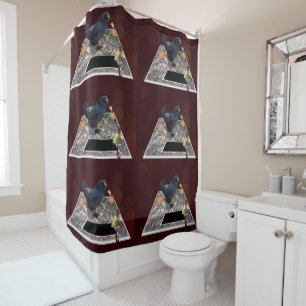 Giant Chicken Crushing Eggs, Shower Curtain