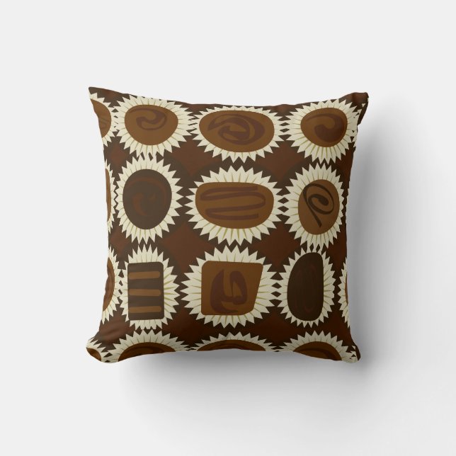 Giant Chocolates in Box Illustrated Candy Art Cushion (Front)