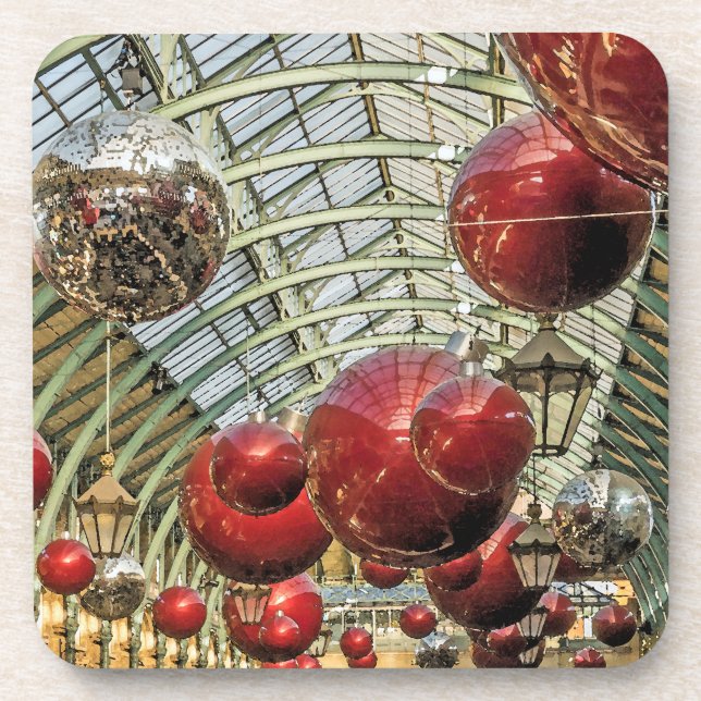 Giant Christmas baubles view coasters (Front)
