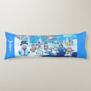 Giant Christmas cushion winter wonderland snowmen