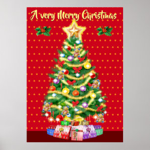 Giant Christmas Tree poster christmas reds