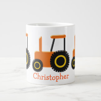 Giant Coffee Mug Orange Tractor