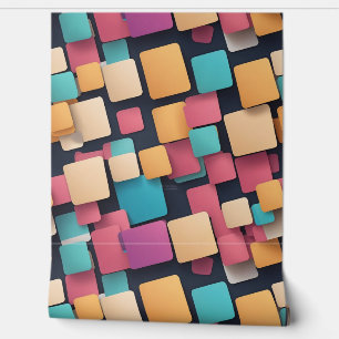 Giant colourful squares wallpaper
