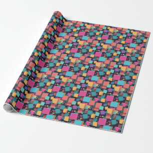 Giant colourful squares wrapping paper