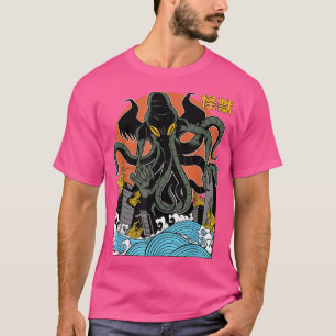 Giant Cthulhu Sunset Japanese T-Shirt