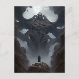 Giant Demon Creature Dark Fantasy Horror Postcard