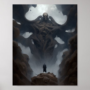 Giant Demon Creature Dark Fantasy Horror Poster