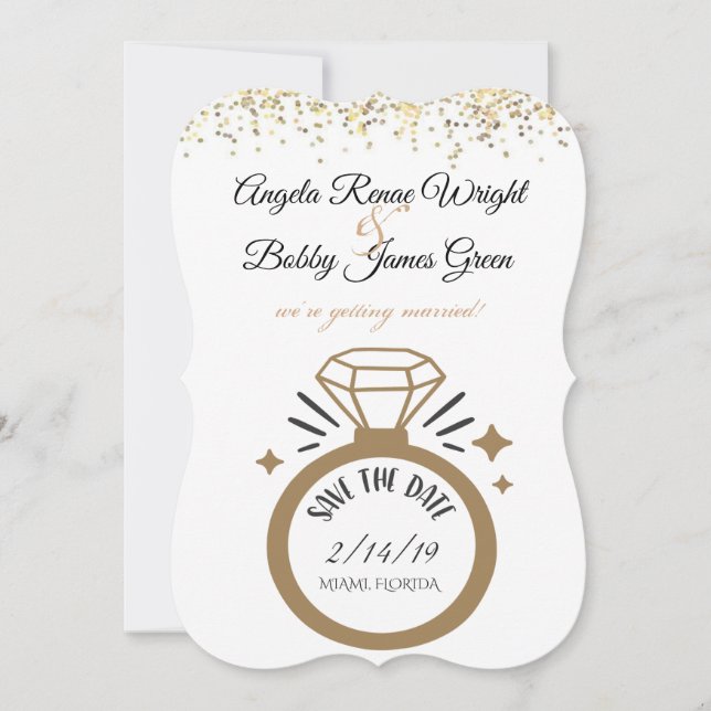 Giant Diamond Ring Save the Date (Front)