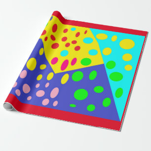 Giant dots design in many colours cheerful stuff wrapping paper