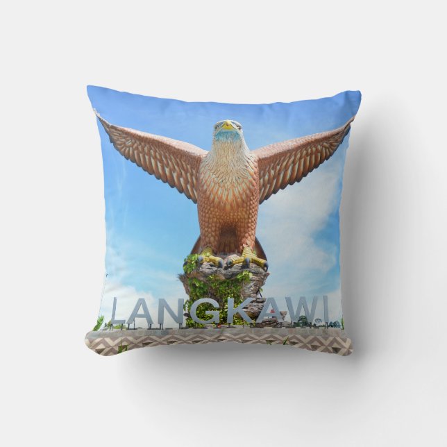 Giant Eagle Statue Langkawi Malaysia Souvenir Cushion (Front)