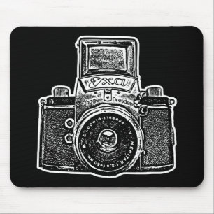 Giant East German Camera - Black and White Mouse Mat