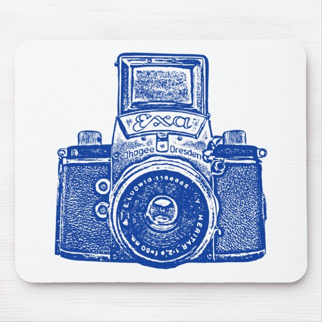 Giant East German Camera - Dark Blue Mouse Mat (Front)