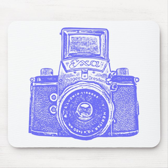 Giant East German Camera - Electric Blue Mouse Mat (Front)