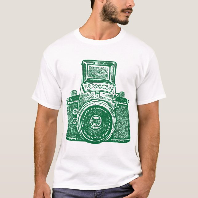 Giant East German Camera - Forest Green T-Shirt (Front)