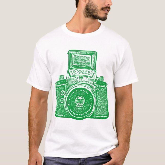 Giant East German Camera - Grass Green T-Shirt (Front)