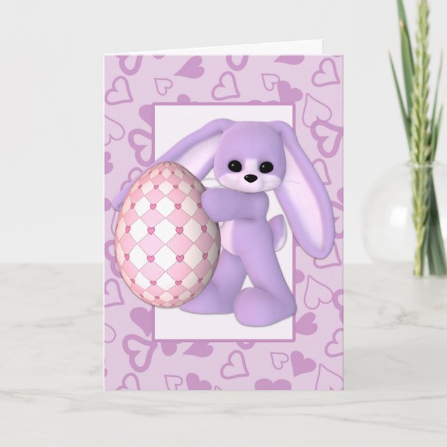 Giant Easter Egg And Easter Bunny Card (Front)