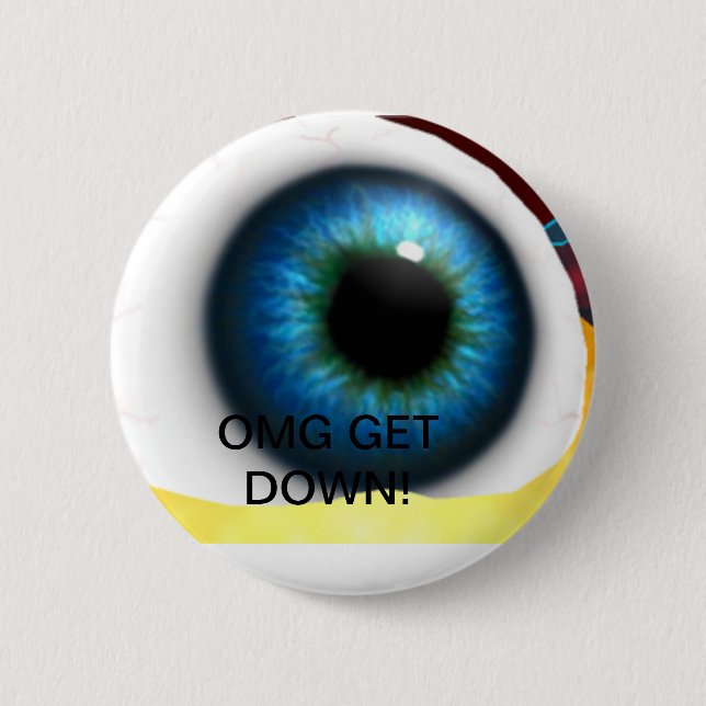giant eyeball 6 cm round badge (Front)