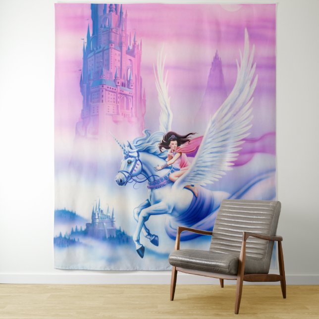 Giant fantasy Princess Unicorn tapestry  (In Situ)