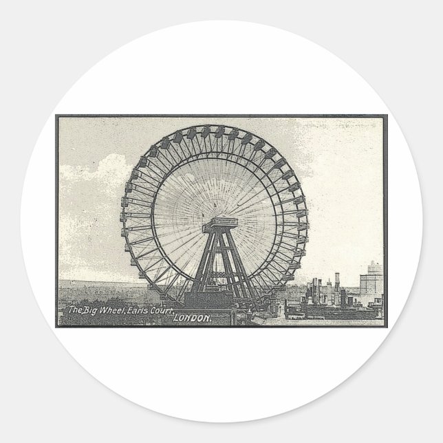 Giant Ferris Wheel LONDON Classic Round Sticker (Front)
