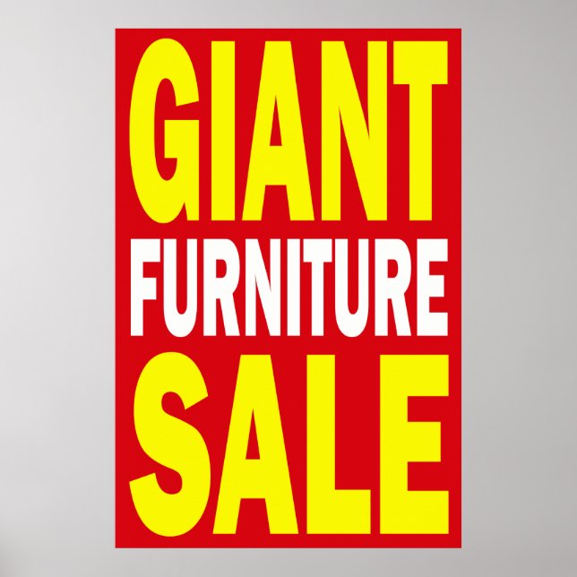 GIANT FURNITURE SALE - RETAIL POSTER SIGN (Front)