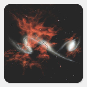 Giant galactic blobs square sticker