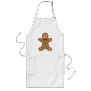 Giant Gingerbread Man Cookie Holiday Long Apron