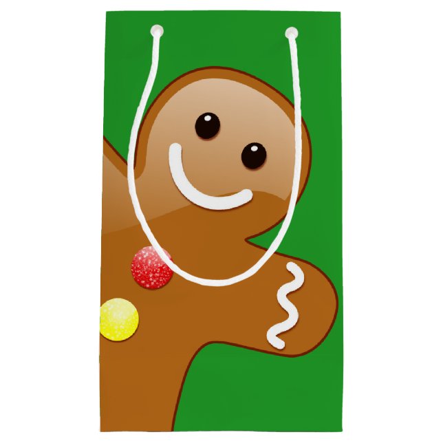 Giant Gingerbread Man Small Gift Bag (Front)