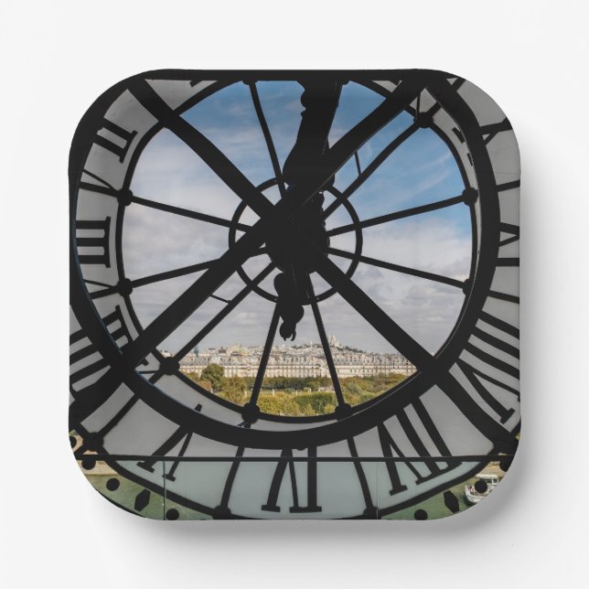 Giant glass clock at the Musée d'Orsay - Paris Paper Plate (Front)