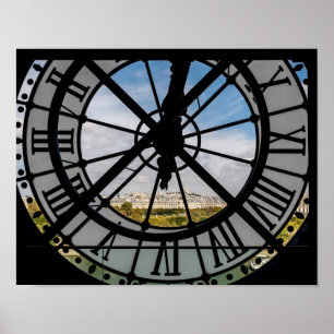 Giant glass clock at the Musée d'Orsay - Paris Poster