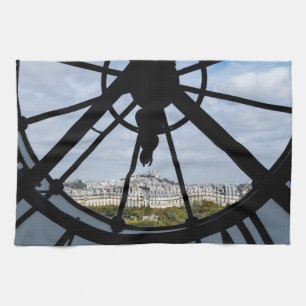 Giant glass clock at the Musée d'Orsay - Paris Tea Towel