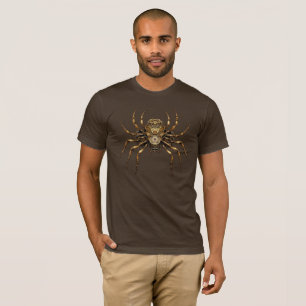 Giant Gold Coloured Steampunk Spider Halloween T-Shirt