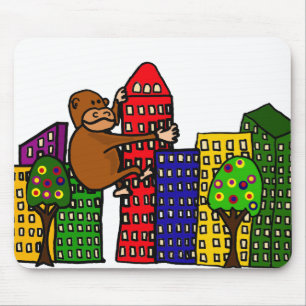 Giant Gorilla Hugging Tall Building Mouse Mat