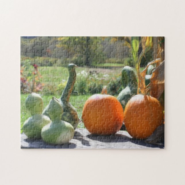 Giant Gourds Pumpkins Photo Painting  Jigsaw Puzzle (Horizontal)