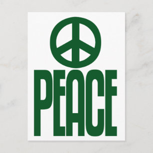 Giant Green Peace Sign Text, Loudmouth Postcard