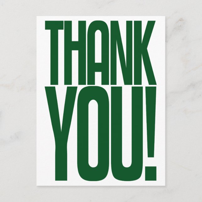 Giant Green Thank You! Loudmouth Postcard (Front)