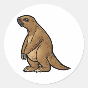 Giant Ground Sloth Classic Round Sticker