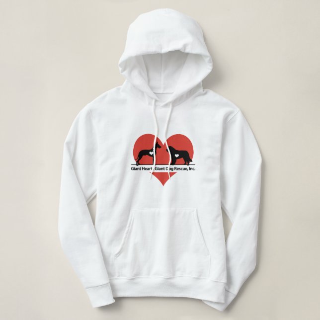 Giant Hearts Giant Dog Rescue Logo Hoodie (Design Front)